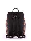 Жіночий рюкзак з вышивкою, модель 171469 чорний. Зображення товару, вид ззаду.