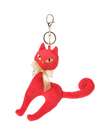 Молодіжний брелок м'яка іграшка кіт із бантом червоний. Зображення товару, вид 1