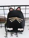 Модний брелок гаманець кішка з вусами чорний. Зображення товару, вид 2
