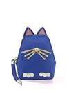 Стильний брелок кішка з вусами гаманець синій. Зображення товару, вид 1