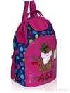 Стильний дитячий рюкзак з вышивкою, модель 0174 синьо-рожевий. Зображення товару, вид збоку.