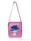 Стильна дитяча сумочка з вышивкою, модель 0313 рожевий. Зображення товару, вид спереду.