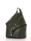 Брендовий рюкзак з вышивкою, модель 181403 темно-зелений. Зображення товару, вид ззаду.