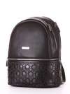Модний рюкзак, модель 181434 чорний. Зображення товару, вид ззаду.