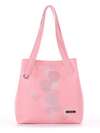 Молодіжна сумка з вышивкою, модель 181415 пудрово-рожевий. Зображення товару, вид збоку.