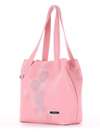 Молодіжна сумка з вышивкою, модель 181415 пудрово-рожевий. Зображення товару, вид ззаду.