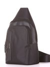 Шкільний моно рюкзак, модель 181621 чорний. Зображення товару, вид ззаду.