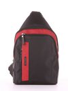 Молодіжний моно рюкзак, модель 181622 чорно-червоний. Зображення товару, вид збоку.