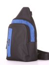 Молодіжний моно рюкзак, модель 181623 чорно-синій. Зображення товару, вид ззаду.
