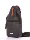 Шкільний моно рюкзак, модель 181653 чорний. Зображення товару, вид ззаду.