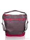 Шкільна сумка - рюкзак з вышивкою, модель 130870 сіро-червоний. Зображення товару, вид додатковий.