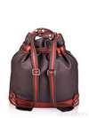 Брендова сумка - рюкзак з вышивкою, модель 130871 сіро-коричневий. Зображення товару, вид додатковий.