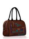 Модна сумка з вышивкою, модель 130774 коричневий. Зображення товару, вид збоку.