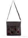 Брендова сумка з вышивкою, модель 170116 темно сірий. Зображення товару, вид збоку.