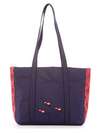 Брендова сумка з вышивкою, модель 183861 синьо-червоний. Зображення товару, вид збоку.