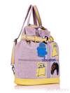Літня сумка - рюкзак з вышивкою, модель 130874 льон бежевий. Зображення товару, вид збоку.