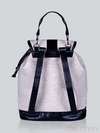 Брендовий рюкзак з вышивкою, модель 141245 льон бежевий. Зображення товару, вид ззаду.