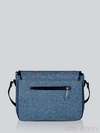 Літня сумка з вышивкою, модель 141252 льон синій. Зображення товару, вид ззаду.