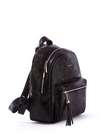 Стильний рюкзак з вышивкою, модель 171531 чорний. Зображення товару, вид збоку.