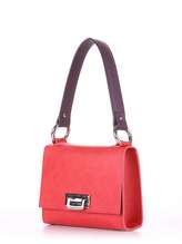 Модна сумка маленька, модель E18023 червоний-баклажан. Зображення товару, вид збоку.