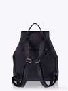 Модний рюкзак з вышивкою, модель 152315 чорний. Зображення товару, вид ззаду.