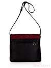 Шкільна сумка з вышивкою, модель 130982 чорно-червоний. Зображення товару, вид ззаду.
