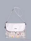 Жіноча сумка - рюкзак з вышивкою, модель 150771 білий. Зображення товару, вид спереду.