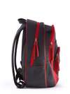 Шкільний рюкзак, модель 171611 чорно-червоний. Зображення товару, вид ззаду.