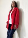 Фото товара: лляний жіночий піджак червоний. Фото - 4.