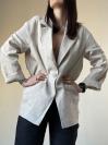 Фото товара: лляний жіночий піджак натуральний колір екрю. Фото - 1.