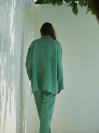 Фото товара: лляний жіночий піджак зелений. Фото - 3.