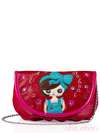 Стильна дитяча сумочка з вышивкою, модель 0162 червоний. Зображення товару, вид спереду.