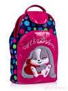 Стильна дитяча сумочка з вышивкою, модель 0170 синьо-рожевий. Зображення товару, вид збоку.