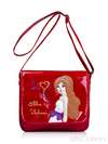 Стильна дитяча сумочка з вышивкою, модель 0181 червоний. Зображення товару, вид спереду.