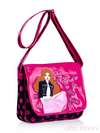 Стильна дитяча сумочка з вышивкою, модель 0182 малиновий. Зображення товару, вид збоку.