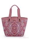 Брендова сумка з вышивкою, модель 170043 рожевий. Зображення товару, вид спереду.