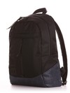 Стильний рюкзак, модель 191603 чорно-синій. Зображення товару, вид ззаду.