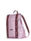 Жіночий рюкзак, модель 191672 рожевий-перламутр. Зображення товару, вид збоку.