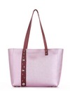 Стильна сумка, модель 191682 рожевий-перламутр. Зображення товару, вид спереду.