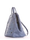 Шкільна сумка - рюкзак, модель 191593 бакитна хвиля. Зображення товару, вид збоку.