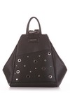 Модна сумка - рюкзак, модель 191596 чорний. Зображення товару, вид збоку.