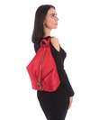 Жіночий рюкзак, модель 180023 червоний. Зображення товару, вид збоку.