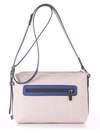 Стильна сумка з вышивкою, модель 180253 бежевий-синій. Зображення товару, вид ззаду.