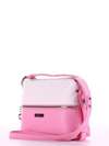 Літня сумка через плече, модель 180073 рожевий-білий. Зображення товару, вид ззаду.