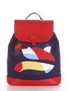 Літній рюкзак з вышивкою, модель 190061 синій. Зображення товару, вид спереду.
