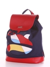 Літній рюкзак з вышивкою, модель 190061 синій. Зображення товару, вид збоку.