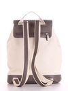 Модний рюкзак з вышивкою, модель 190066 молочний. Зображення товару, вид ззаду.
