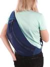 Модна сумка через плече з вышивкою, модель 190091 синій. Зображення товару, вид ззаду.