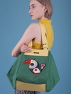 Літня сумка з вышивкою, модель 190043 зелений. Зображення товару, вид збоку.