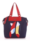Літня сумка з вышивкою, модель 190051 синій. Зображення товару, вид спереду.